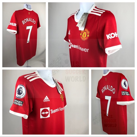 Cristiano Ronaldo #7 Manchester United 2021 Home Soccer Jersey Man U - Picture 3 of 16